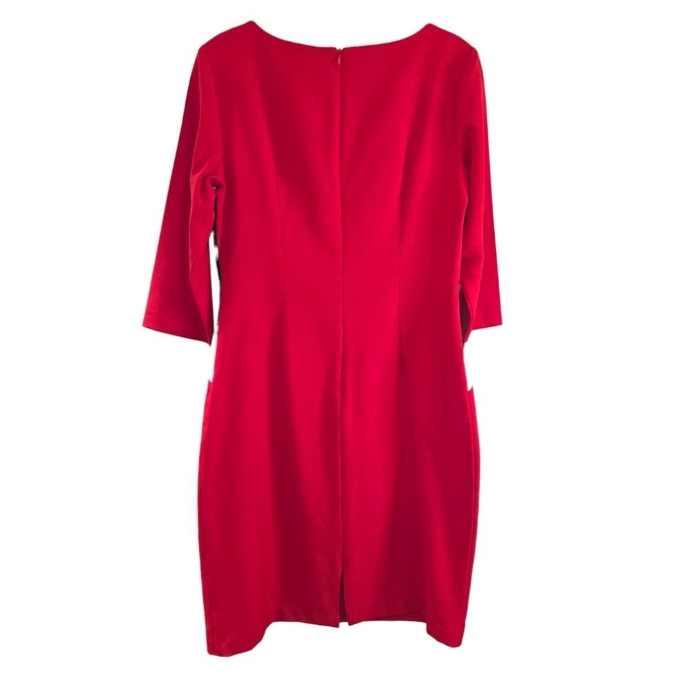 Liz Claiborne Red Black Colorblock Career Dress - Picture 2 of 10